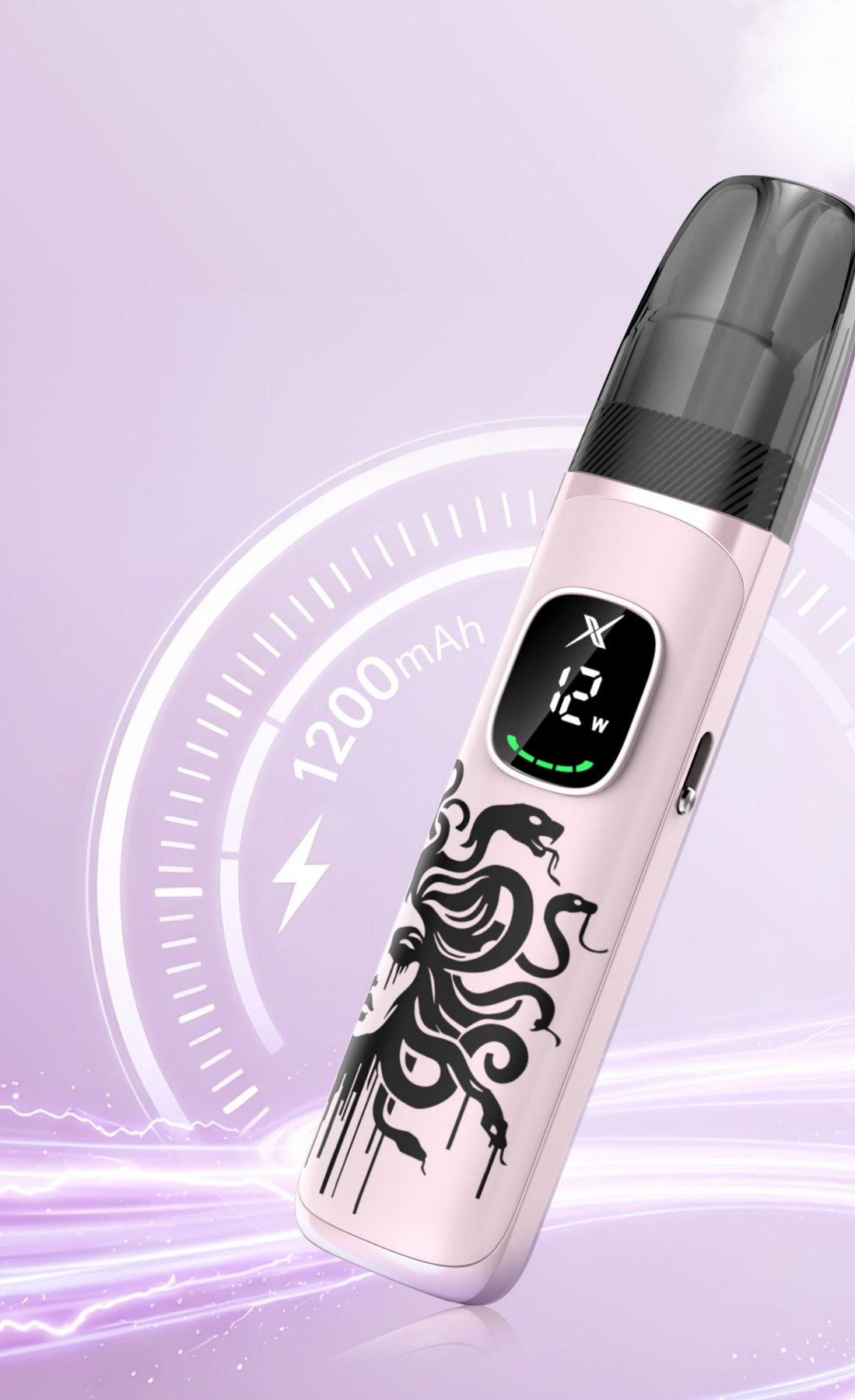 Medusa X device with a 1200mAh battery indicator